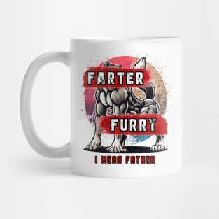 Farter Furry I Mean Father Fun Muscle Wolf Thigh Fursona Pun Mug